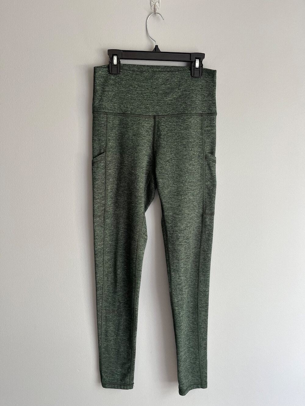 Aerie Chill Play Move High Waist Leggings Women's M Olive Green Side Pockets
